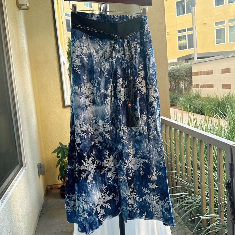 Floral Wide-Leg Pants Tie-Dye floral print